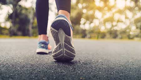 Runner shoes on concrete